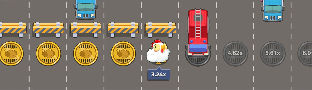 Chicken Road 2 mid-round gameplay with 3.24x multiplier active